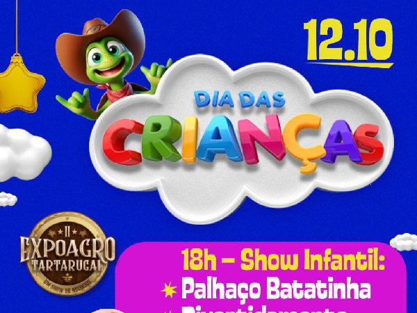 Vai ter show pra criançada na II ExpoAgro Tartarugal, com a presença confirmada de Maria Clara e JP! ??